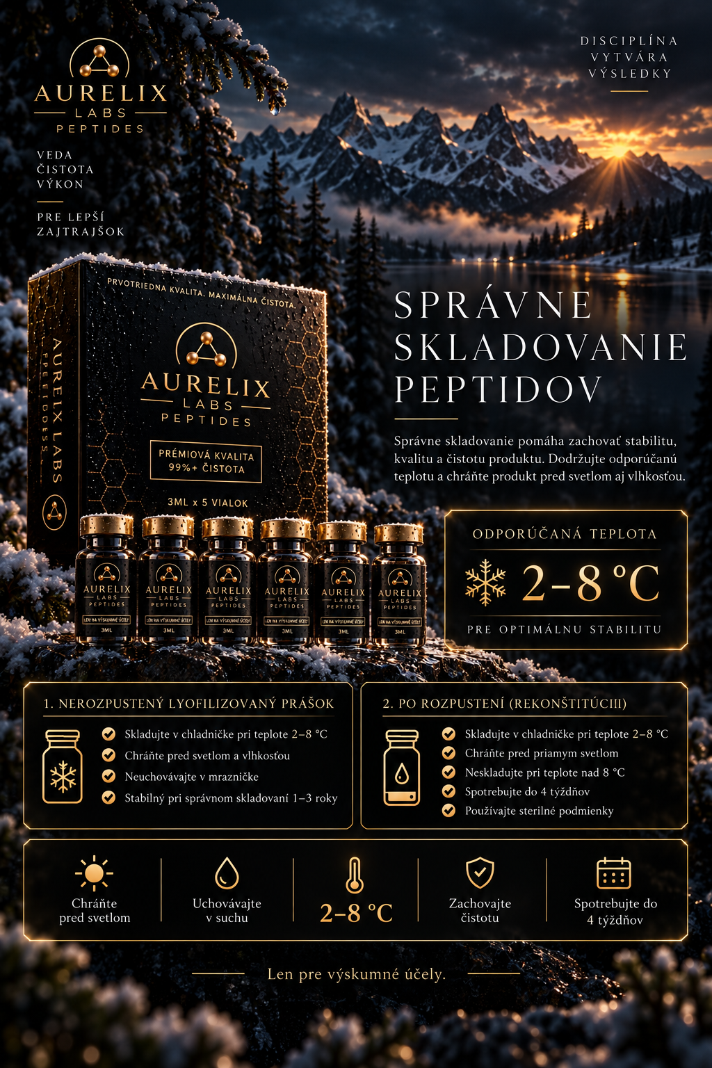 Správne skladovanie peptidov AURELIX LABS