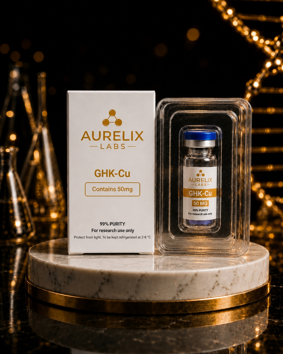 Krabička a ampulka GHK-Cu od AURELIX LABS
