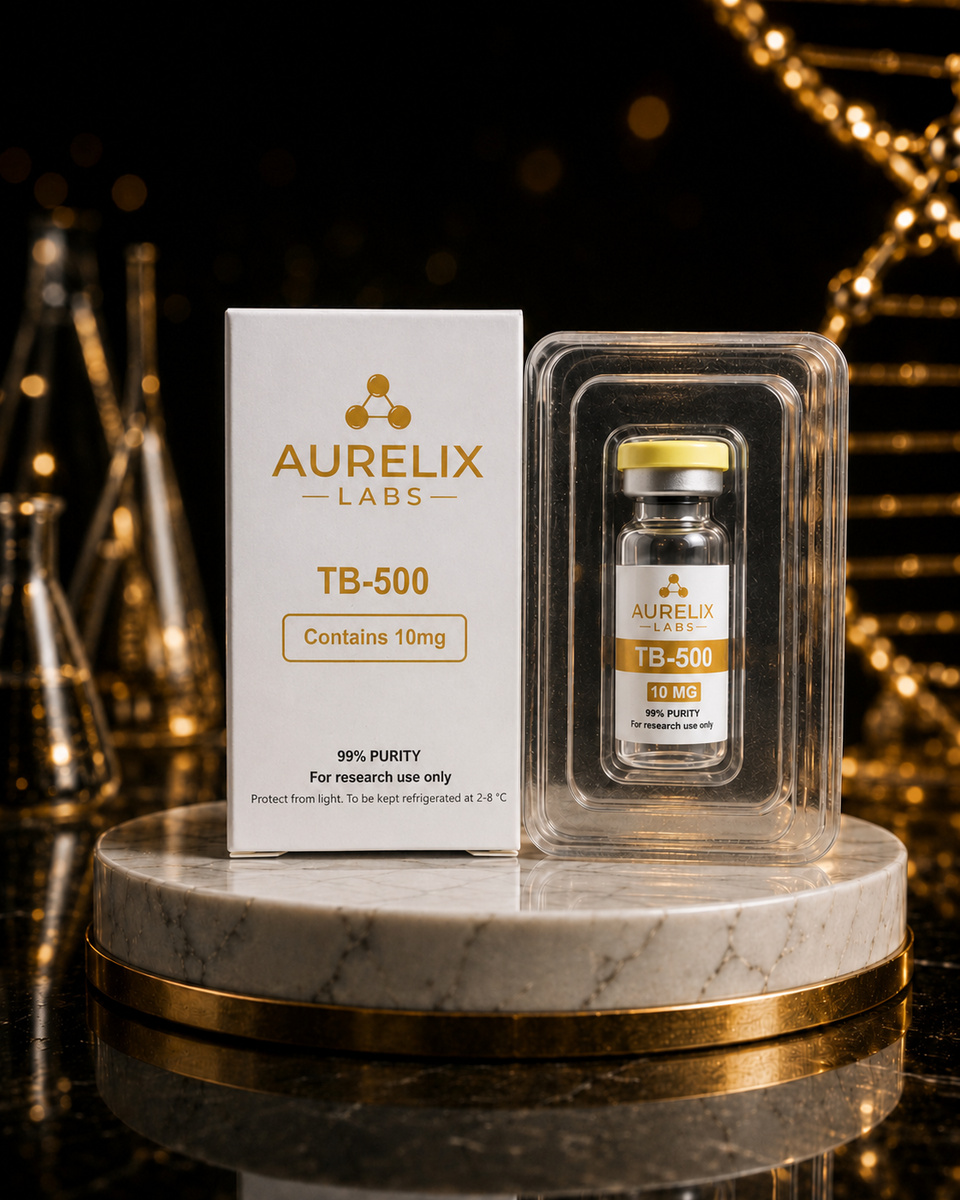 Krabička a ampulka TB-500 od AURELIX LABS